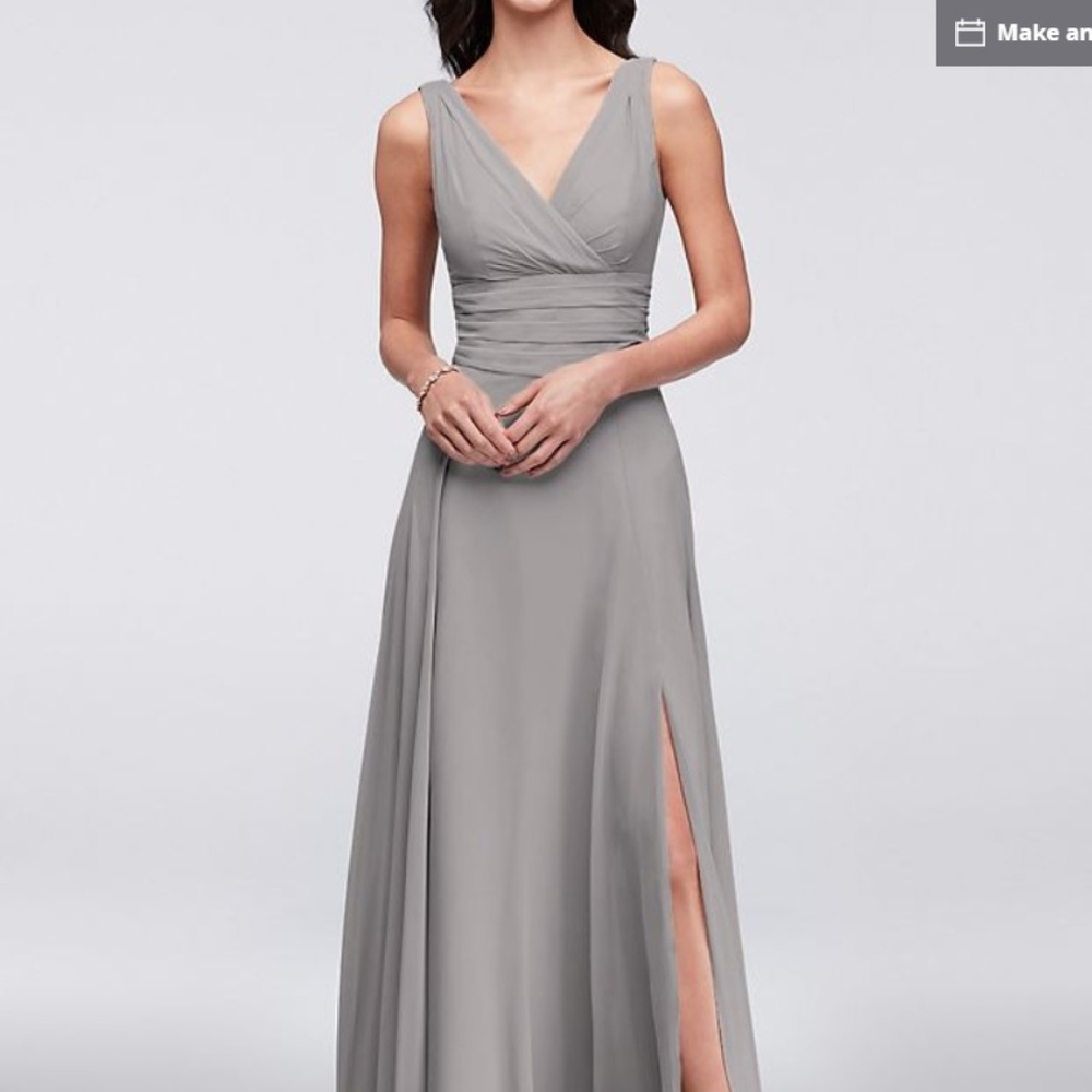 Davids' Bridal - Long grey bridesmaid dress